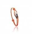 Bracelet "EDITION S.N.S.M" acier / PVD noir - cordon orange réfléchissant