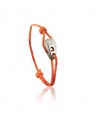 Bracelet "EDITION S.N.S.M" acier brossé - cordon orange réfléchissant
