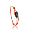 Bracelet "EDITION S.N.S.M" PVD noir / acier - cordon orange réfléchissant