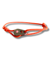 Bracelet "poulie" XS acier poli / laqué rose - cordon orange